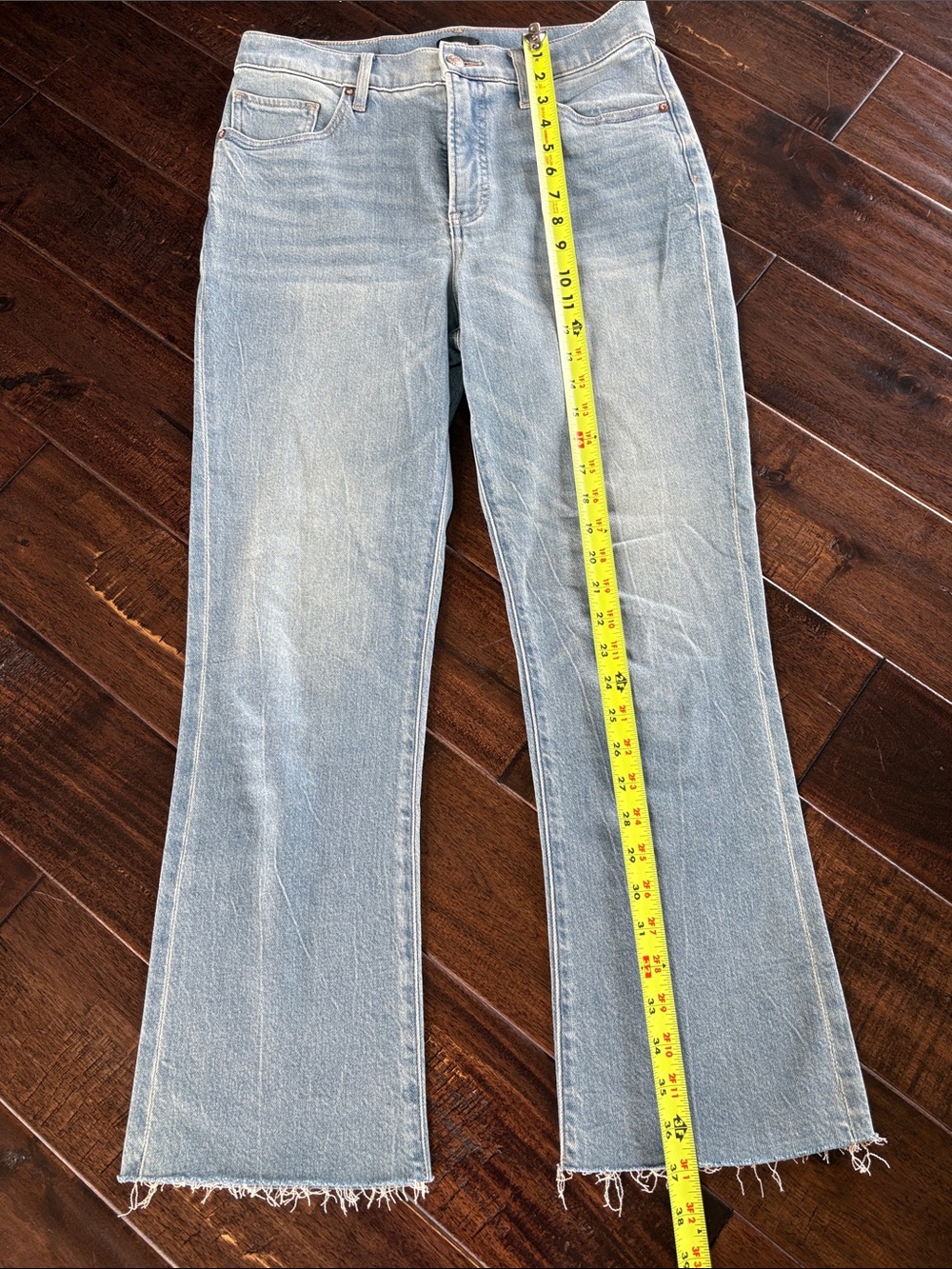 Express Light Wash Flare Jeans - Picture 2 of 7